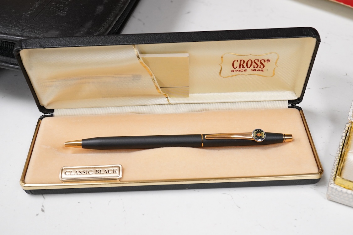 A quantity of boxed fountain pens and ballpens